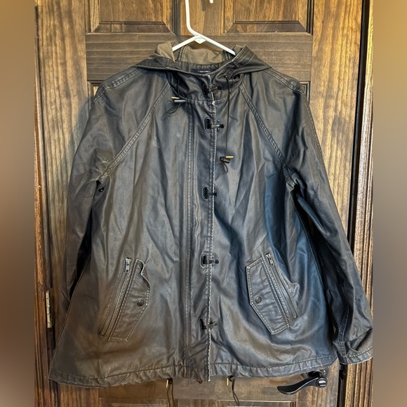 MADEWELL WOMAN’S BLACK WAXED COTTON FIREMAN HOOK JACKET - Picture 1 of 9
